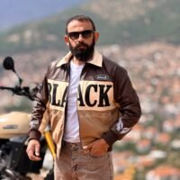 BLACK Bej Kahve Deri Mont - Görsel 3